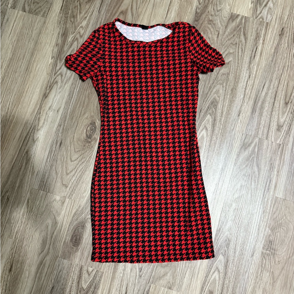 SHEIN Red and Black Mini Dress
